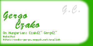 gergo czako business card